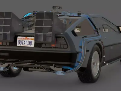 1985 DeLorean DMC-12 Machine 3D Model  Back to the Future Icon 3D model