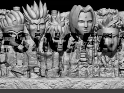 NARUTO WALL OF HOKAGE 3D print model