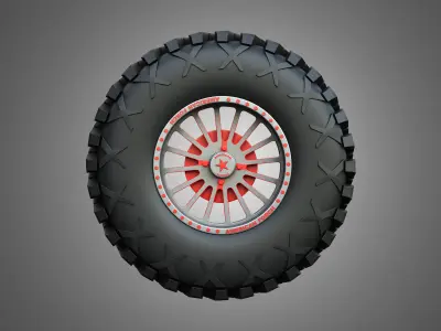 Buggy Wheel and Tire 2 3D model