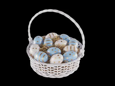 Easter Eggs Basket 05 3D model