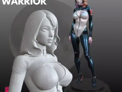 Futuristic Pilot Girl STL SciFi Collector 3D Model 3D print model