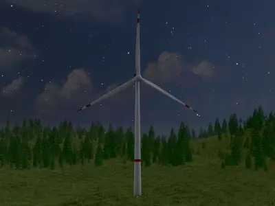 Wind turbine V1 H-138 DR 162 m Low-poly 3D model
