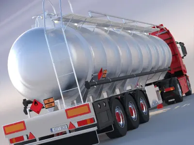 IVECO Hi-Way Truck with ADR Tanker 3D model