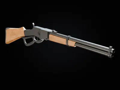 Lever action rifle Low-poly 3D model