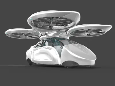 Sci-Fi Futuristic Passenger Drone Rig 3D model