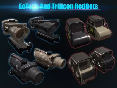 Low Poly EoTech and Trijicon RedDots Low-poly 3D model