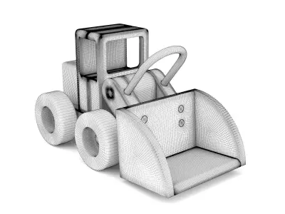 Wooden toy bulldozer 10 3D model