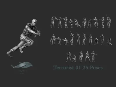 100 Terrorist 3D Model Pack