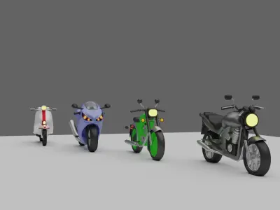 BIKES PACK Low-poly 3D model