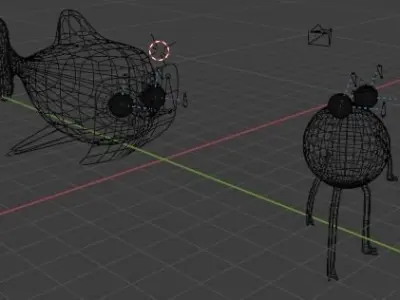 frog and fish two models 3D model