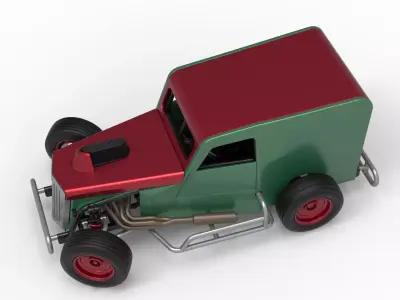 Dwarf car while turning Scale 1 to 25 3D print model