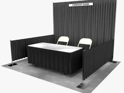 Pipe and Drape Trade Show Booth 3D model