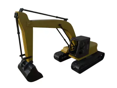 toy digger excavator  Low-poly 3D model