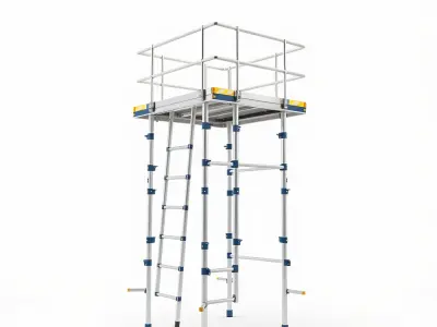 Modular Scaffold Ladder Heavy-Duty Metal Design model pack Low-poly 3D model