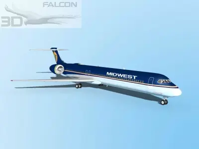 Falcon3D MD-80 Midwest Airlines 3D model