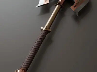 Fantasy style battle ax A2 3D model