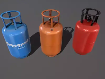 Gas Cylinders Low-poly 3D model purchase