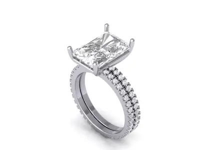 Emerald Solitaire Ring 3D print model 54
