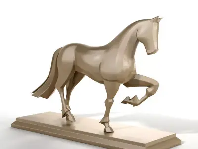 Horse statue Low-poly 3D model purchase