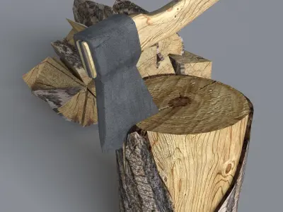 Wood Axe set Low-poly 3D model purchase