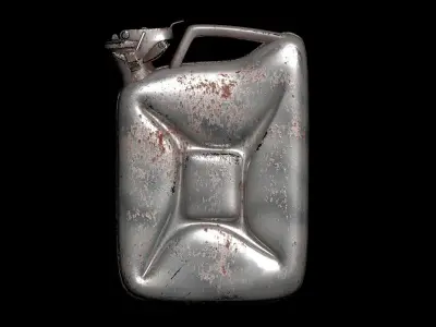Metallic gas canister v2 3D model