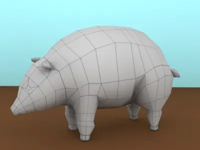 Low poly PIG Free 3D model