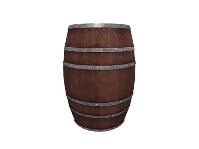  Low Poly 3d Model of wooden barrel for game use Low-poly 3D model