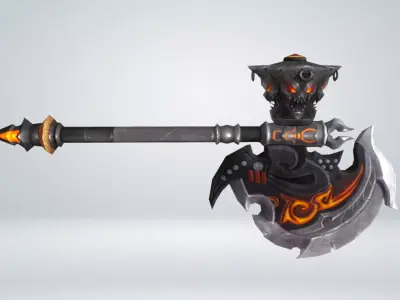 Futuristic Axe Low-poly 3D model get