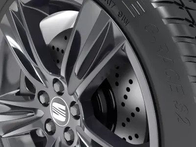 Orig 3D Seat VW rim wheel 7x17 BBS 4816 incl tyre and brake 3D model