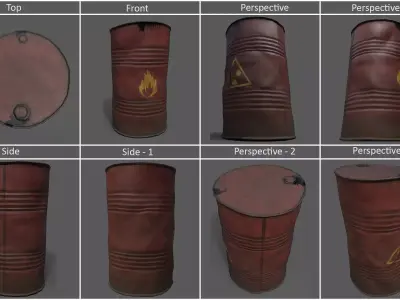 Oil Drum  Free low-poly 3D model