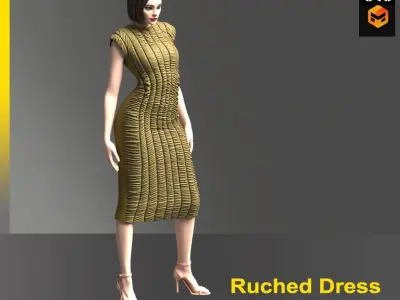 Ruched Dress 3D model