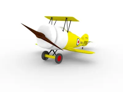 Biplane Low-poly 3D model