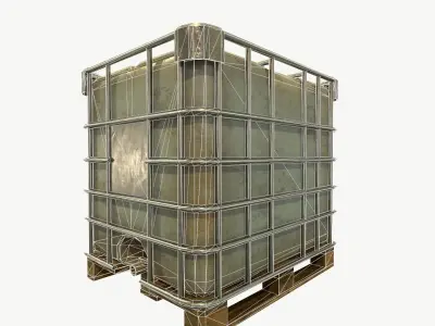 water container 1000L Low-poly 3D model