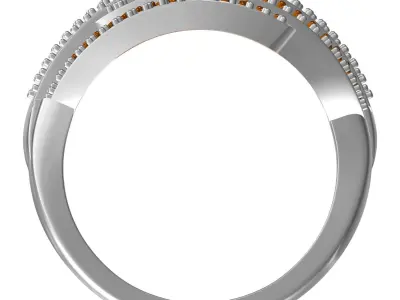 Antique Brown and White Diamond Ring 3D print model