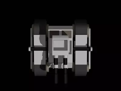Stylized Low Poly Tank Twin Barrel Game Ready Low-poly 3D model