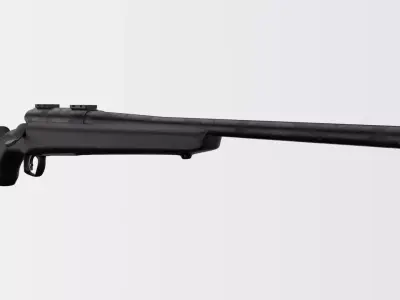 Bolt-Action Hunting Rifle Realistic 3D Model Game Ready Low-poly 3D model