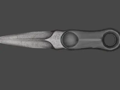 Combat Knife well-worn PBR low-poly game ready Low-poly 3D model