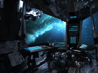 Spaceship Cockpit v5 3D model