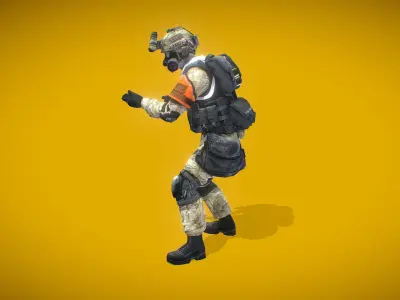 Battle Royale Soldier 1 Low-poly 3D model