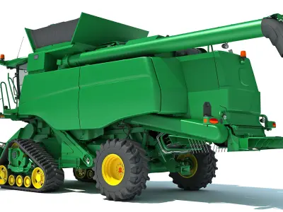 Tracked Combine Harvester 3D model purchase