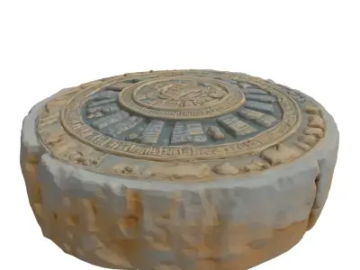 Ancient Aztec Calendar Stone 3D Model Low-poly 3D model