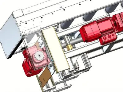 500kg Reversible Roller Conveyor  Industrial Chain Lift System 3D model