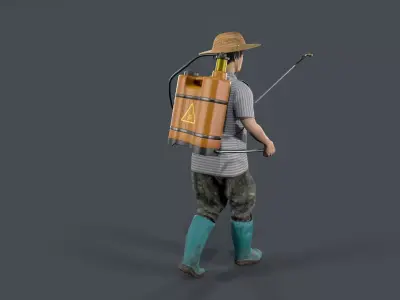 farmer Character Low-poly 3D model