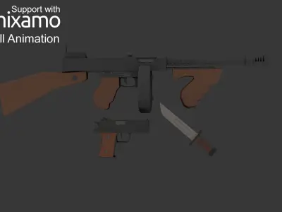 WW2 US Pilot Low-poly 3D model