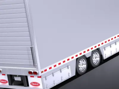 Peterbilt 587 2017 truck with trailer VRAY 3D model