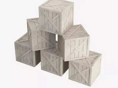 Wooden Box Crate Low-poly 3D model purchase