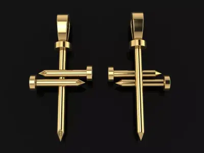 Nail Cross Pendant Mid Size 3D print model
