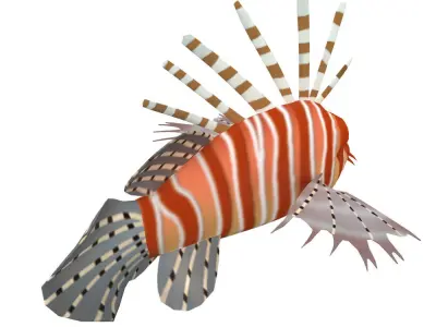 Lion Animated Fish Low-poly 3D model