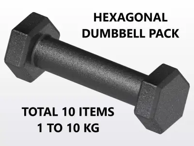 HEXAGONAL DUMBBELL PACK 3D print model