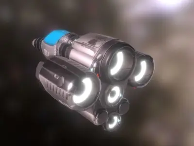 Scifi Space Ship Low-poly 3D model